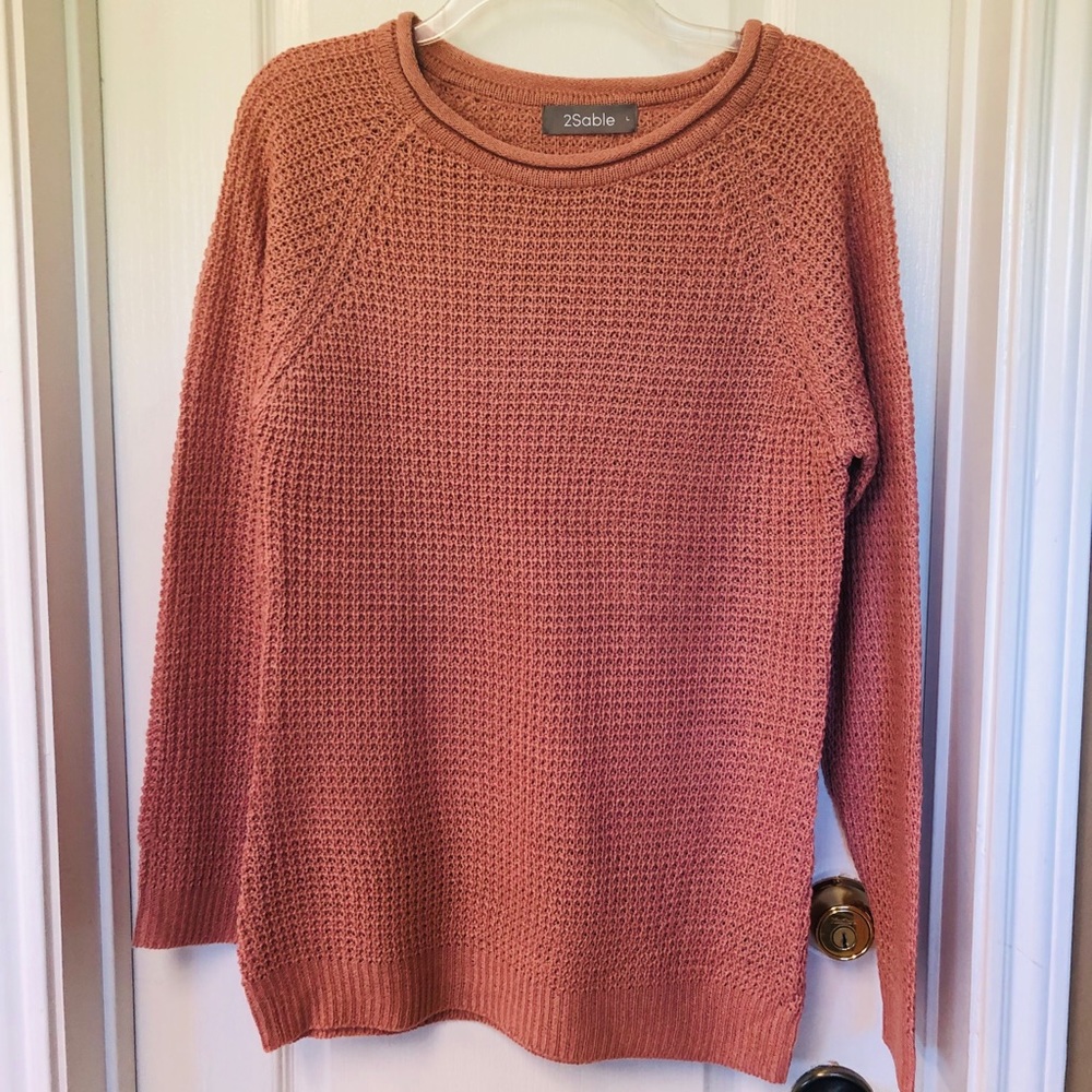 Waffle knit sweater